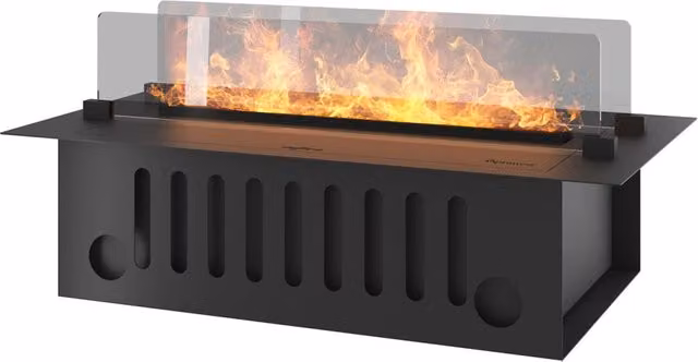 Camino a vapore elettrico da incasso Invapo con ricarica automatica, LED RGB e controllo tramite app, colore nero, L 70 cm x P 48,5 cm x H 33 cm – 1