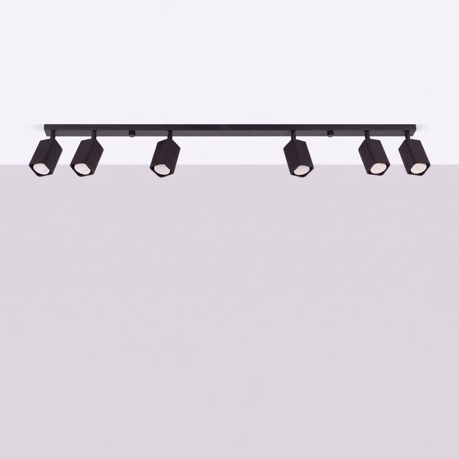 Plafoniera RAYO 6L nera 6xGU10 10W alluminio 16,5x6x117cm Sollux Lighting