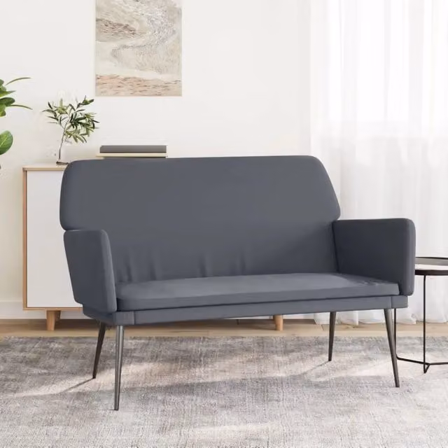 Panca-Sgabello Grigio Scuro 108x79x79 cm in Velluto 236633