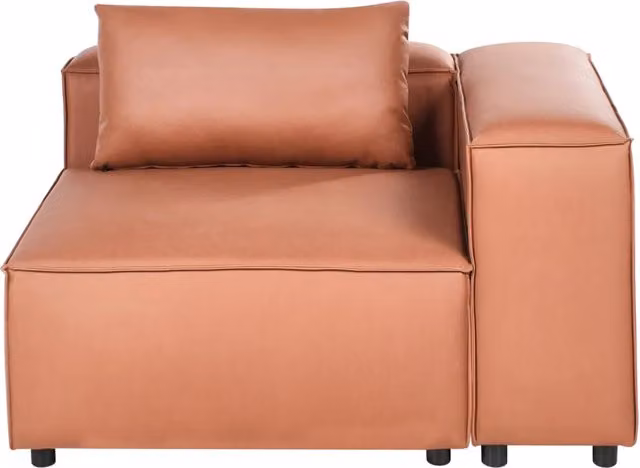 Divano angolare a 1 posto Modulo in ecopelle marrone dorato Brande stile moderno