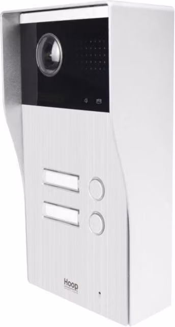 Pulsantiera esterna Dplus per 2 appartamenti in alluminio color argento PBUS2SURFACE