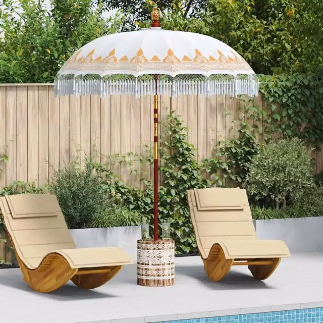 Ombrello balinese con base Crema Ø 180-190 cm 3356885