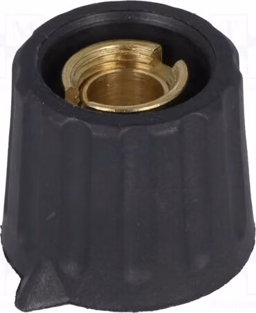 1 x Manopola rotante Kuntoff con indicatore, diametro 20x17 mm, diametro albero: 6 mm, colore nero, codice prodotto: 4311.6131