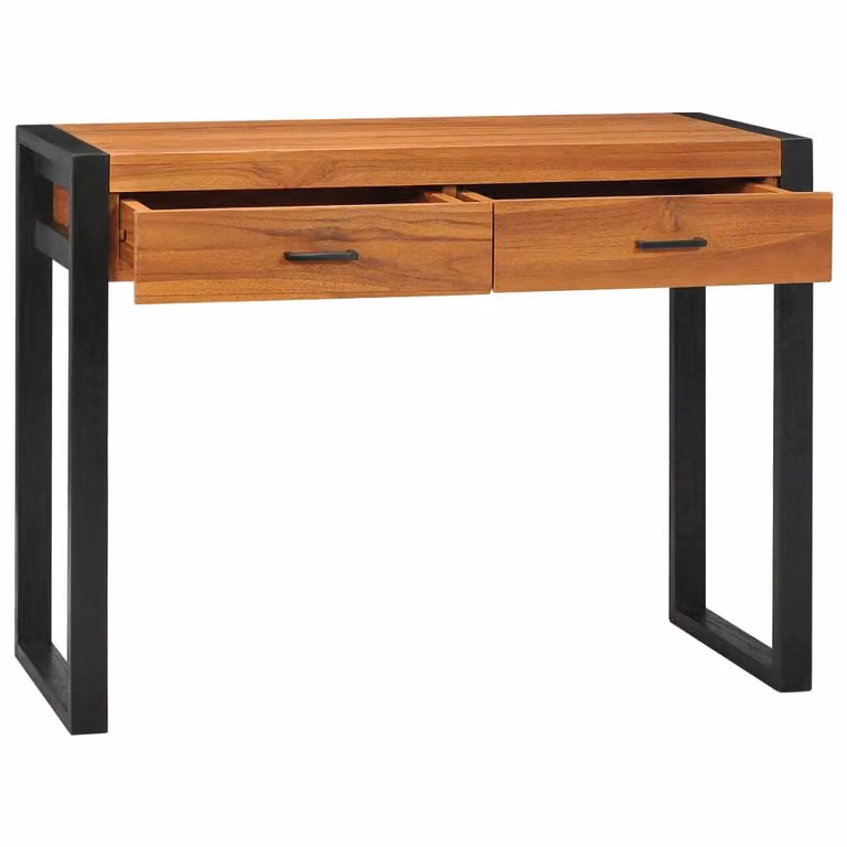 vidaXL Scrivania con 2 cassetti 100x40x75 cm in legno di teak