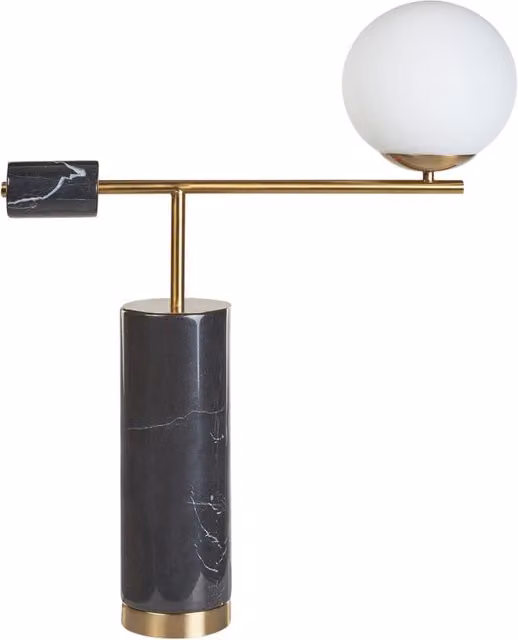 Lampada da tavolo con base in marmo nero e oro e paralume in vetro Soggiorno Camera da letto Moderna Contemporanea