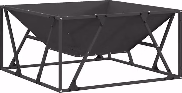 Focolare Design In CFW1718257 in acciaio nero L: 80 cm, P: 80 cm, H: 40 cm