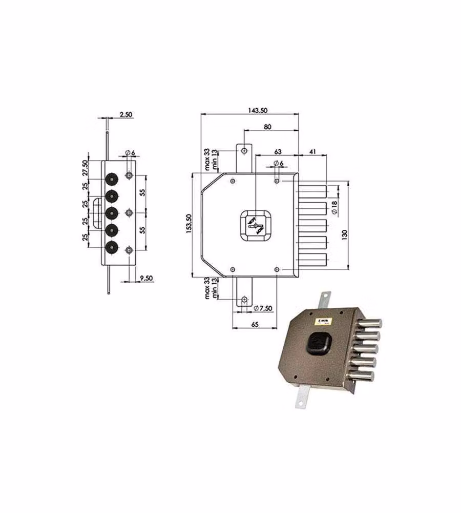 Serratura Sic.Triplice Dx Dm G413 Moia