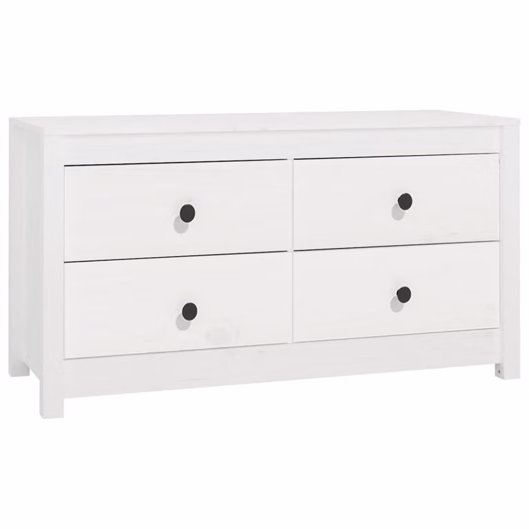 Armadietto Bianco 100x40x54 cm in Legno Massello di Pino