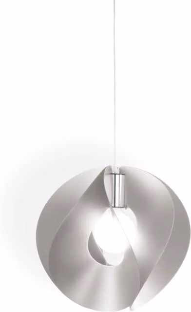 Lampada a sospensione moderna Atom Polilux Linea Zero in argento e metallo cromo con attacco E27