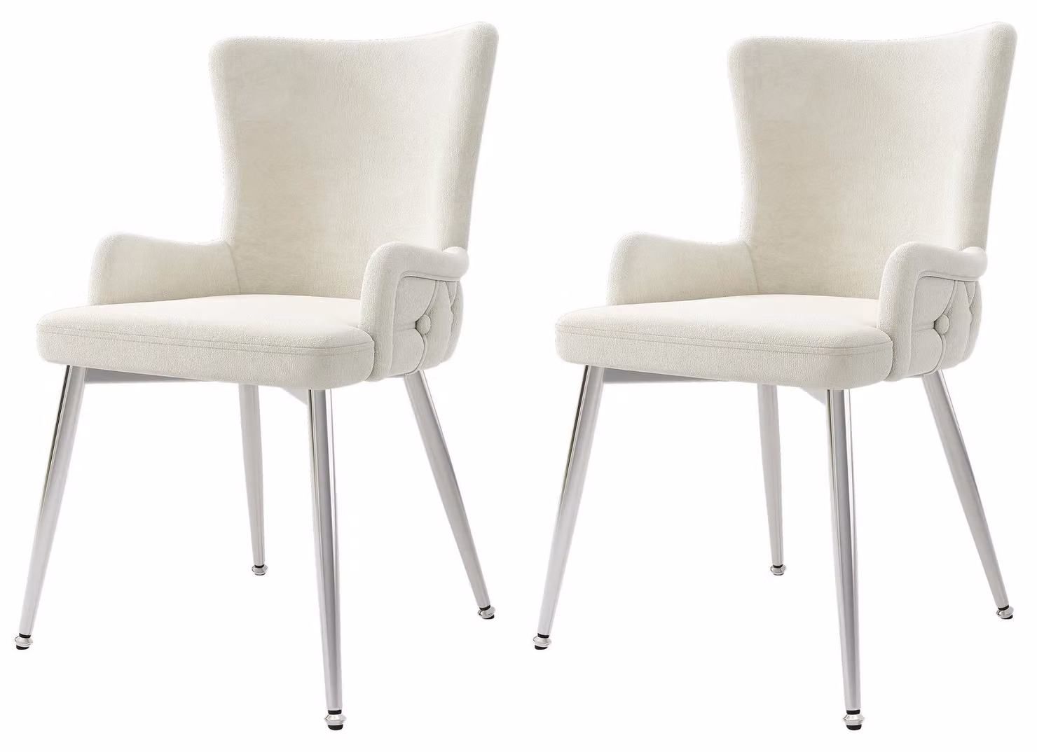 Sedia da pranzo - Sedia - Sedia di design - Sedia con braccioli - Sedia - Set di 2, colore beige - Rivestimento confortevole