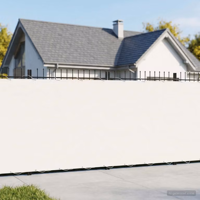 Schermo di privacy per balcone vidaXL in poliestere e alluminio, bianco, H: 180 cm, L: 25 m