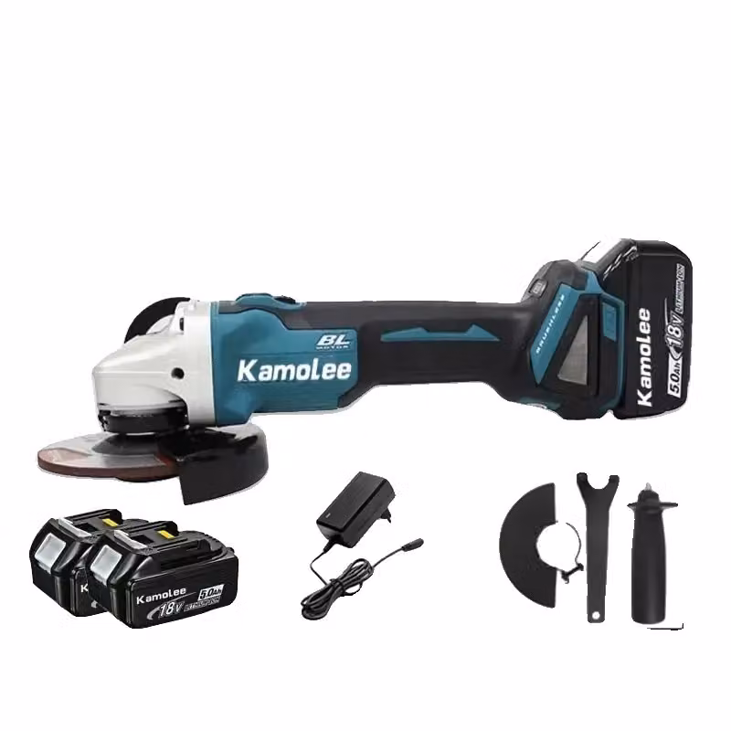 Smerigliatrice angolare a batteria, potenza 1800 W, velocità 18.500 giri/min, disco da 125 mm, 2 batterie, UE