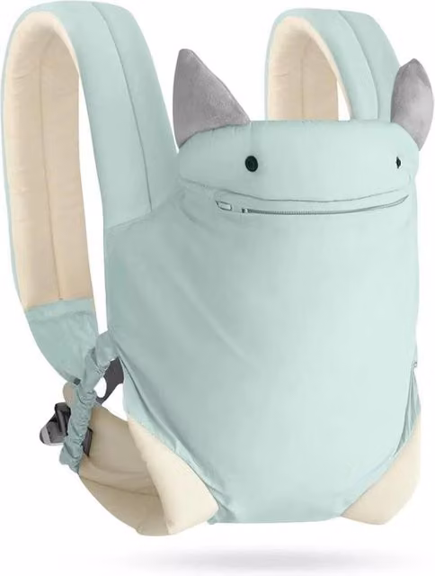 Porta-bimbi 4 in 1 ergonomico e traspirante in tessuto, sistema di trasporto per bambini da 0 a 36 mesi, utilizzabile a petto o sulla schiena, blu