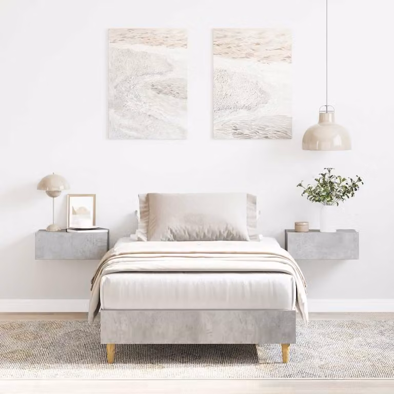 Giroletto vidaXL senza materasso in truciolato e MDF, colore grigio cemento, L/P/H: 100 x 200 x 25 cm