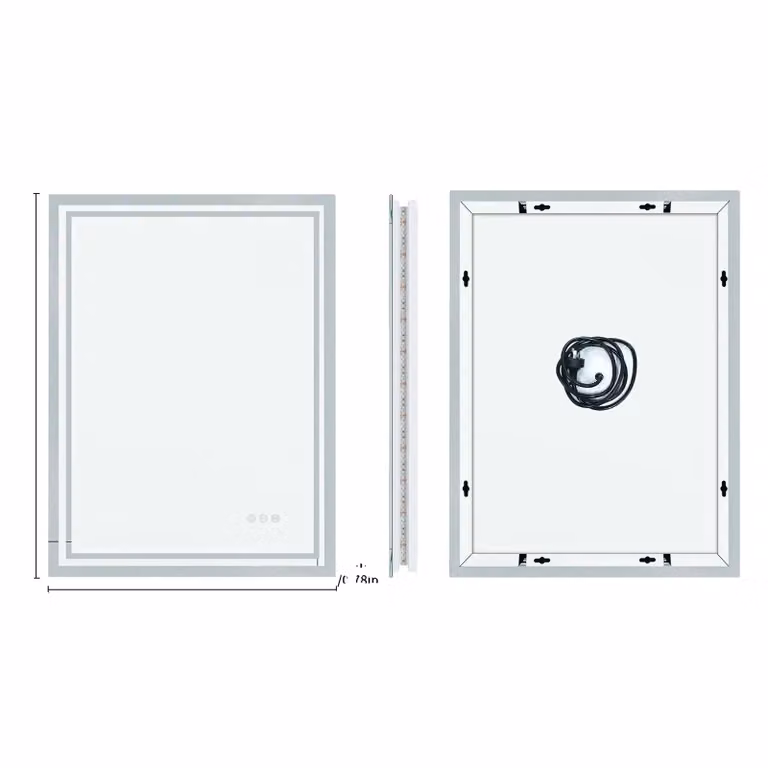 Specchio da bagno, illuminazione a LED, tecnologia antiappannamento, 27,5 x 35,4 pollici