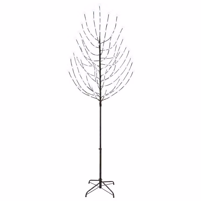 vidaXL Albero di Natale LED Nero 240 cm Acciaio 220 LED