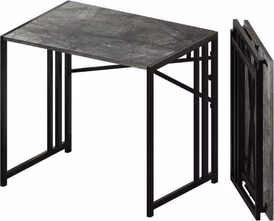 Scrivania pieghevole - ideale per spazi ridotti - 83 cm - grigio