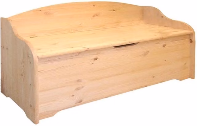 Baule Cassapanca Alberiamo in Abete Massello Marrone L: 100 cm, P: 41 cm, H: 67 cm