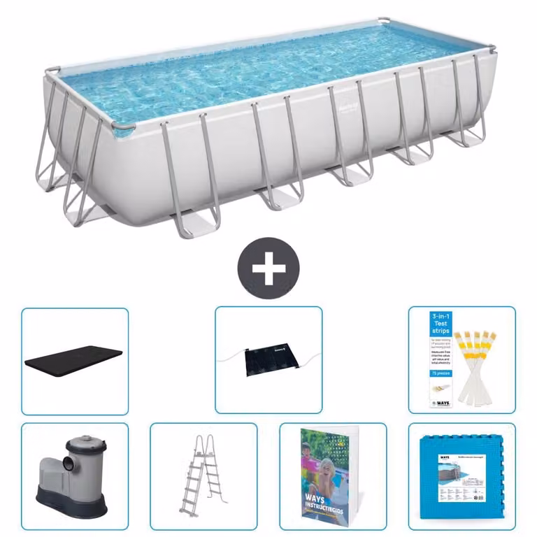 Bestway Power Steel, piscina rettangolare - 640x274x132 cm - 6 pezzi, modello S621