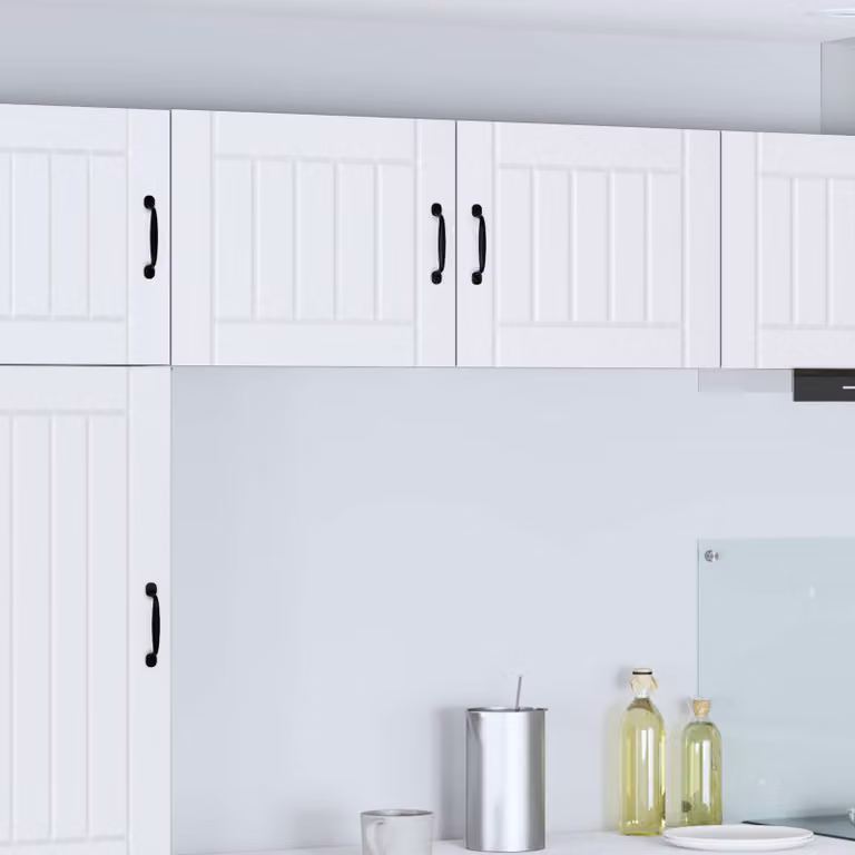Set di 2 armadietti a muro LUCCA vidaXL bianchi in MDF per cucina con ante a battente
