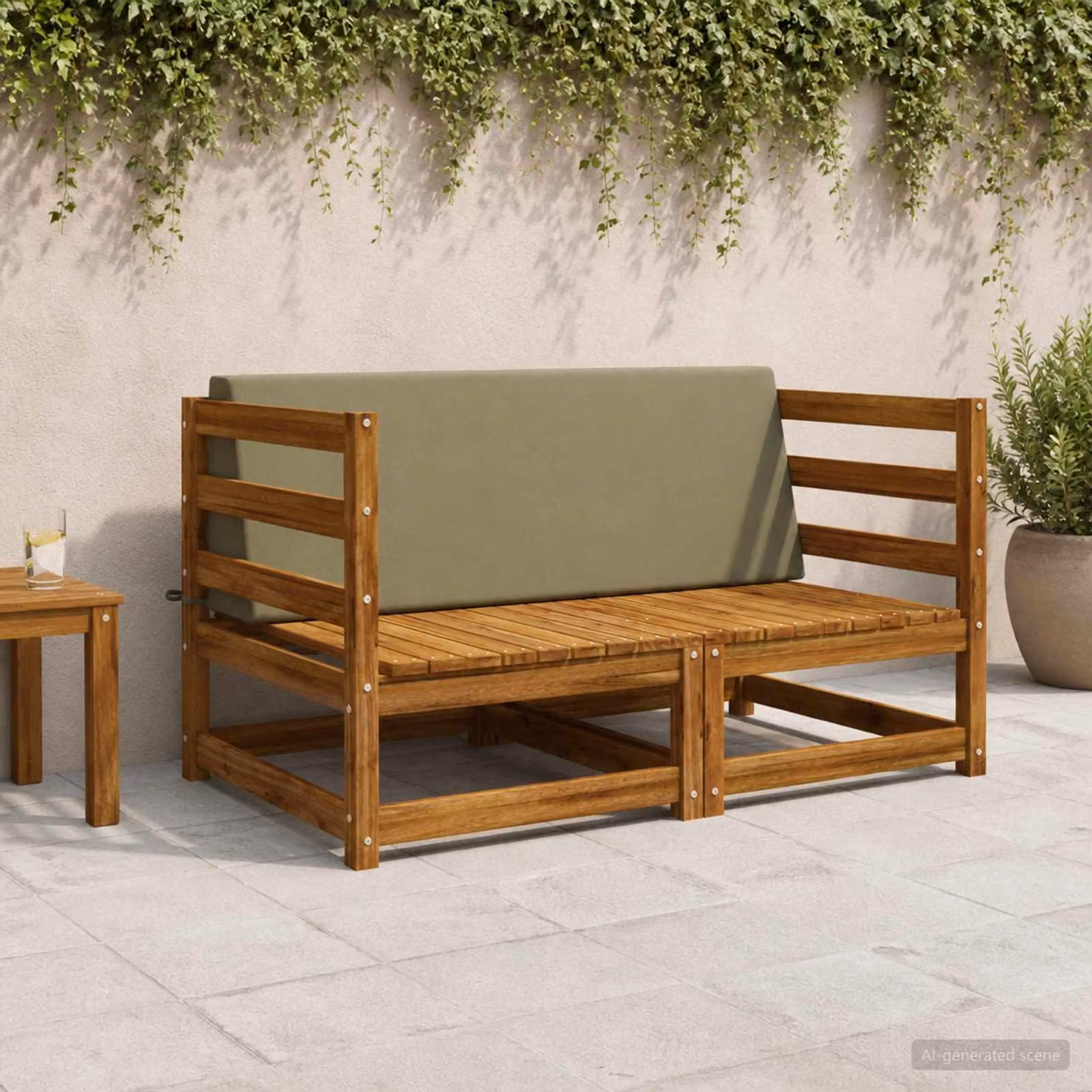 vidaXL Cuscino schienale e seduta SOEST in poliestere verde, L: 120 cm, P: 40 cm, H: 40 cm