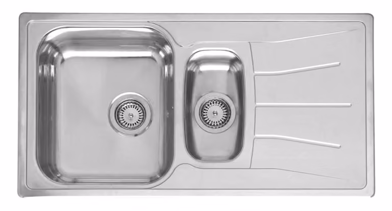 Lavello Reginox, lavello da cucina in acciaio inox Diplomat 1,5 ECO 36x42+16x30 cm R21224