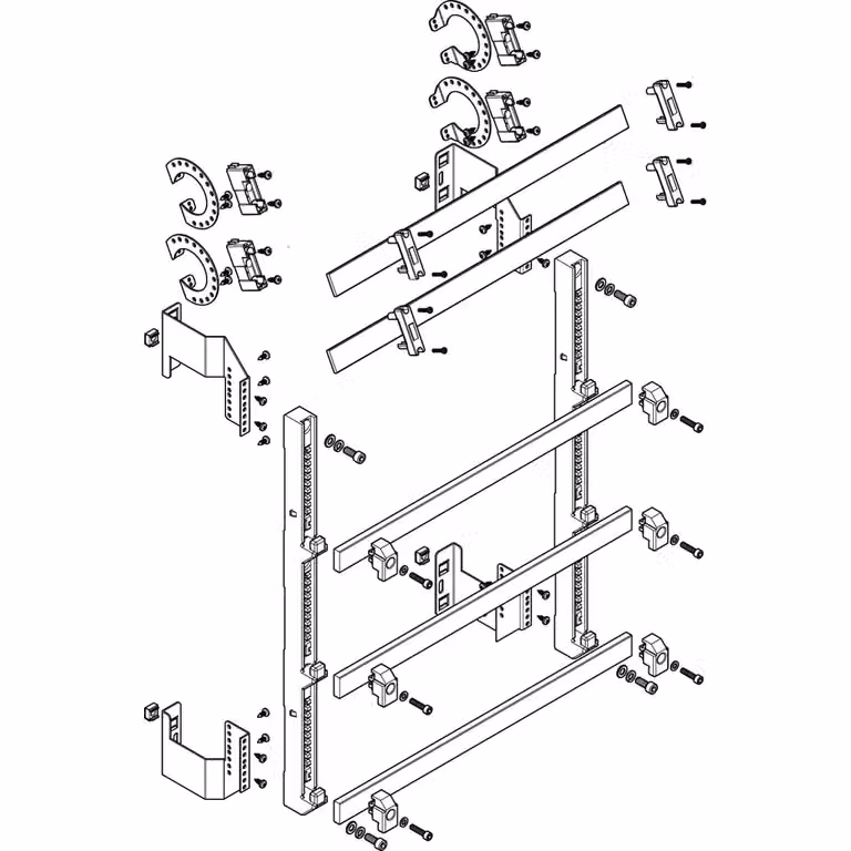 Modulo barra collettrice ABN piatto 2FB/7RE 185 mm con CU 30x10 mm, a 5 poli, EBM 150 mm MFSC27965