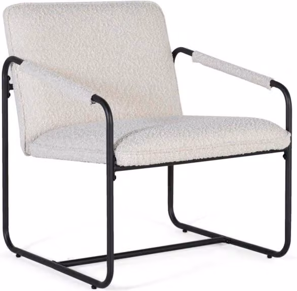Set di due poltrone rivestite in tessuto beige e trapuntate