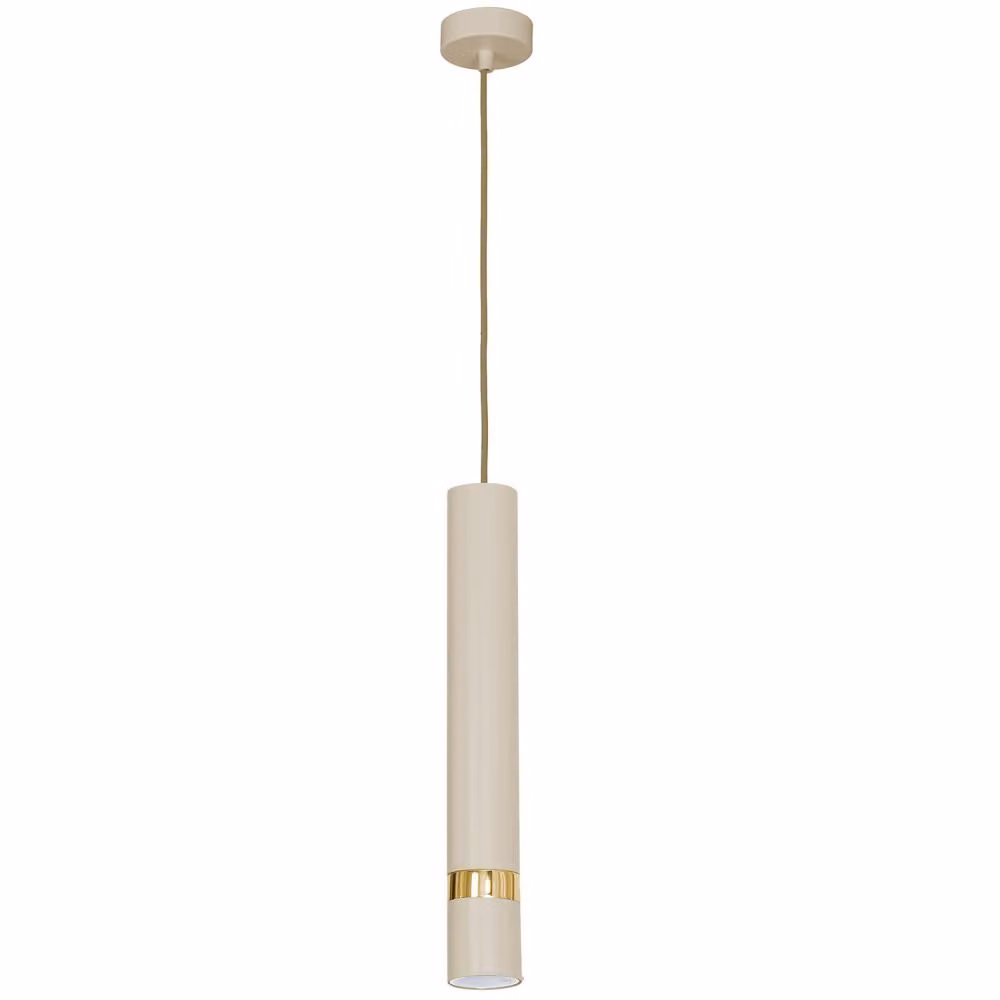 Lampada a sospensione a tubo color crema con elemento dorato Reno 1xGU10 8W Luminex
