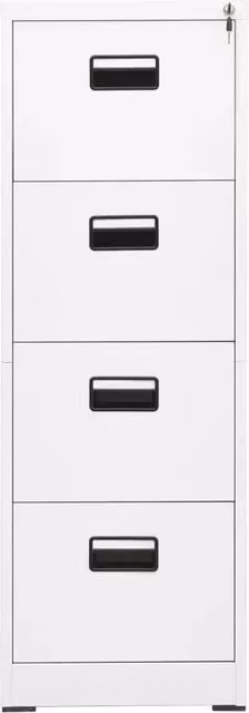 Armadio Classificatore Moderno vidaXL Bianco Lucido in Metallo con Serratura L/P/H: 46 x 62 x 133 cm