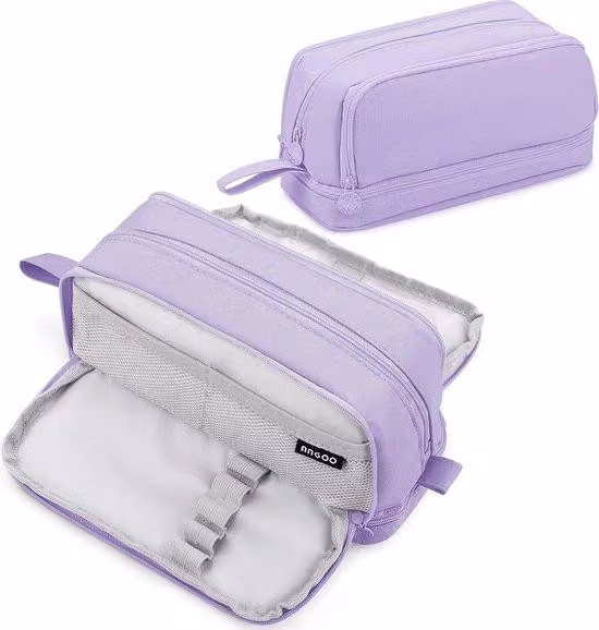 Astuccio per la scuola e l'ufficio, 4 scomparti, colori assortiti, per bambini, ragazzi e adulti