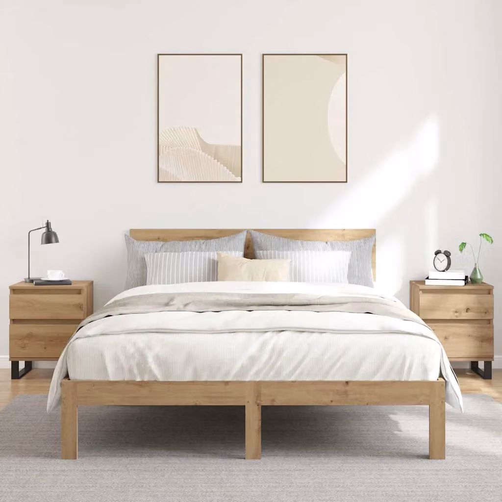 vidaXL Comodini 2pz Rovere Artigianale 40x35x50 cm Legno Multistrato