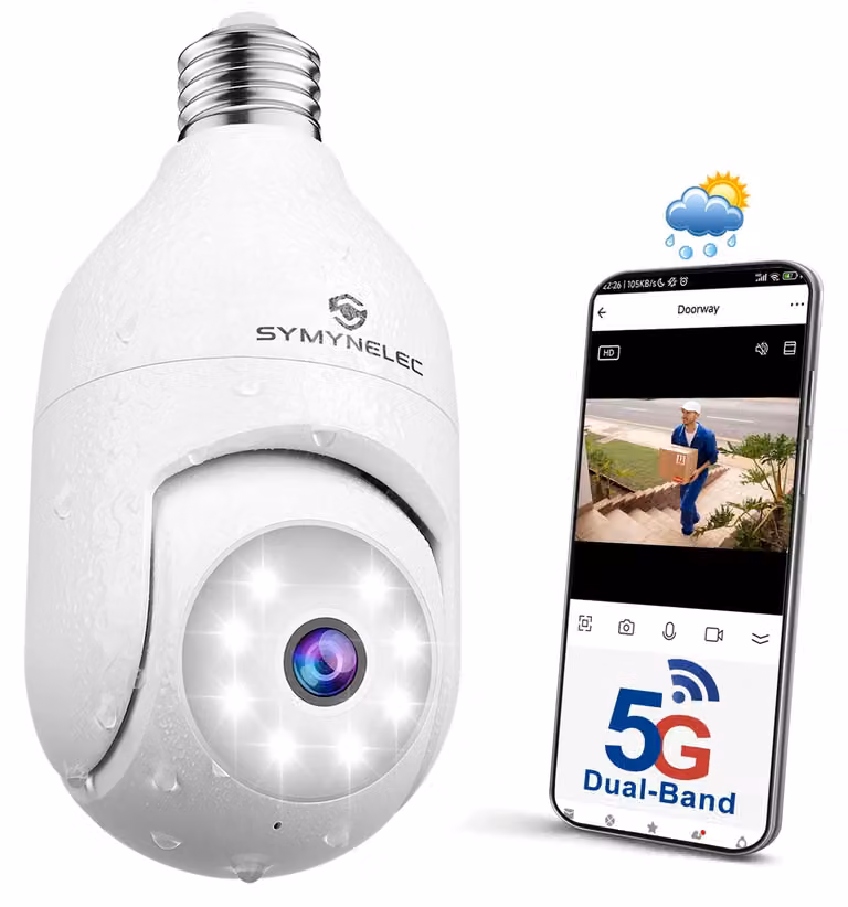 Telecamera da esterno da 5 GHz/2,4 GHz, telecamera di sicurezza wireless 2K con allarme chiaro e visione notturna a colori