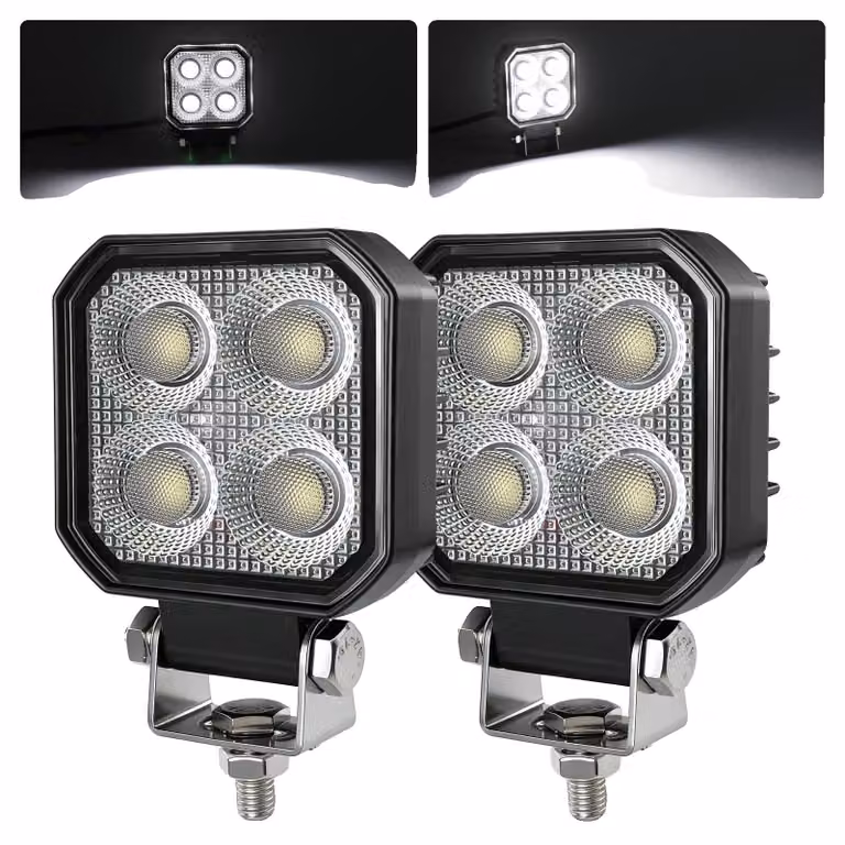 Lampada da lavoro, alta luminosità, design impermeabile, 2 pezzi con 4 LED ciascuno