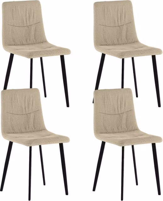 Set 4 Sedie Ariel 46x55x87,5 cm in Tessuto Easy-Clean Beige