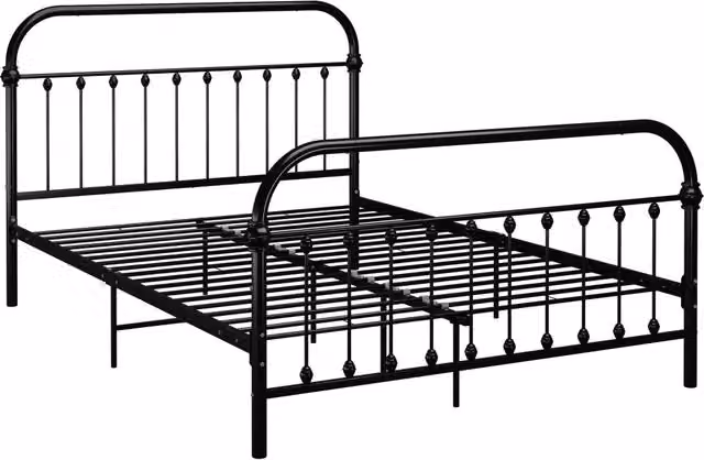 Letto matrimoniale per adulti con struttura in metallo nero opaco L/P/H: 120 x 200 cm