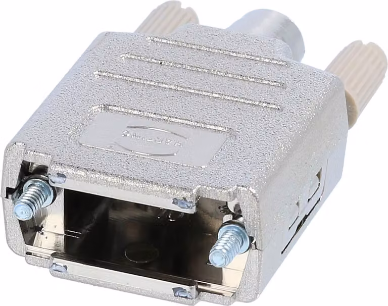 HARTING D-Sub Custodia in plastica metallizzata adatta per inserto D-Sub a 9 poli, 15 poli (HD) diritto, area di serraggio