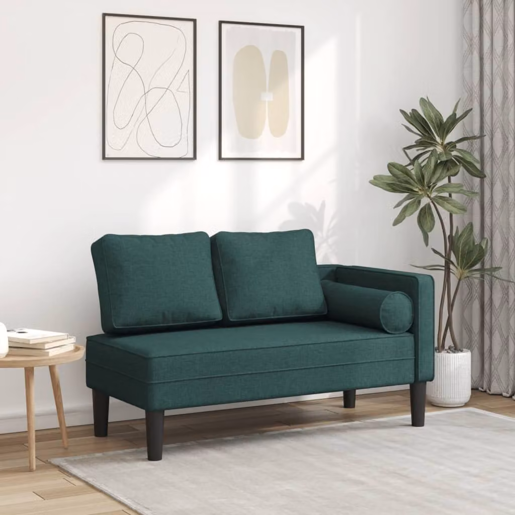 Maison Exclusive - Divano a due posti con cuscini, tessuto verde scuro