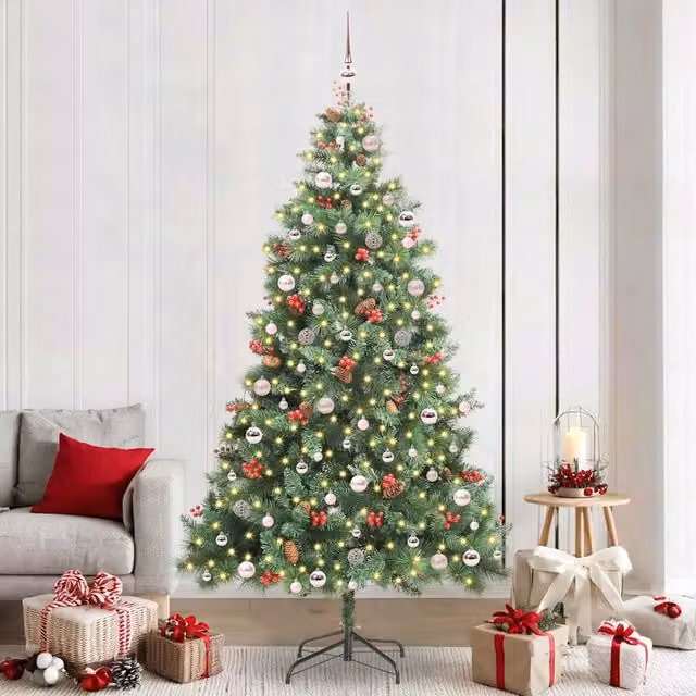Albero di Natale artificiale 300 LED Bianco caldo PVC e Metallo 3395154