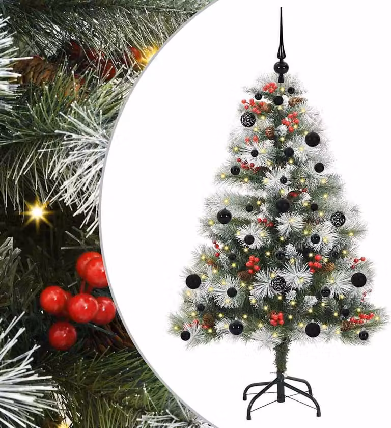 Albero di Natale artificiale Verde e bianco 150 cm