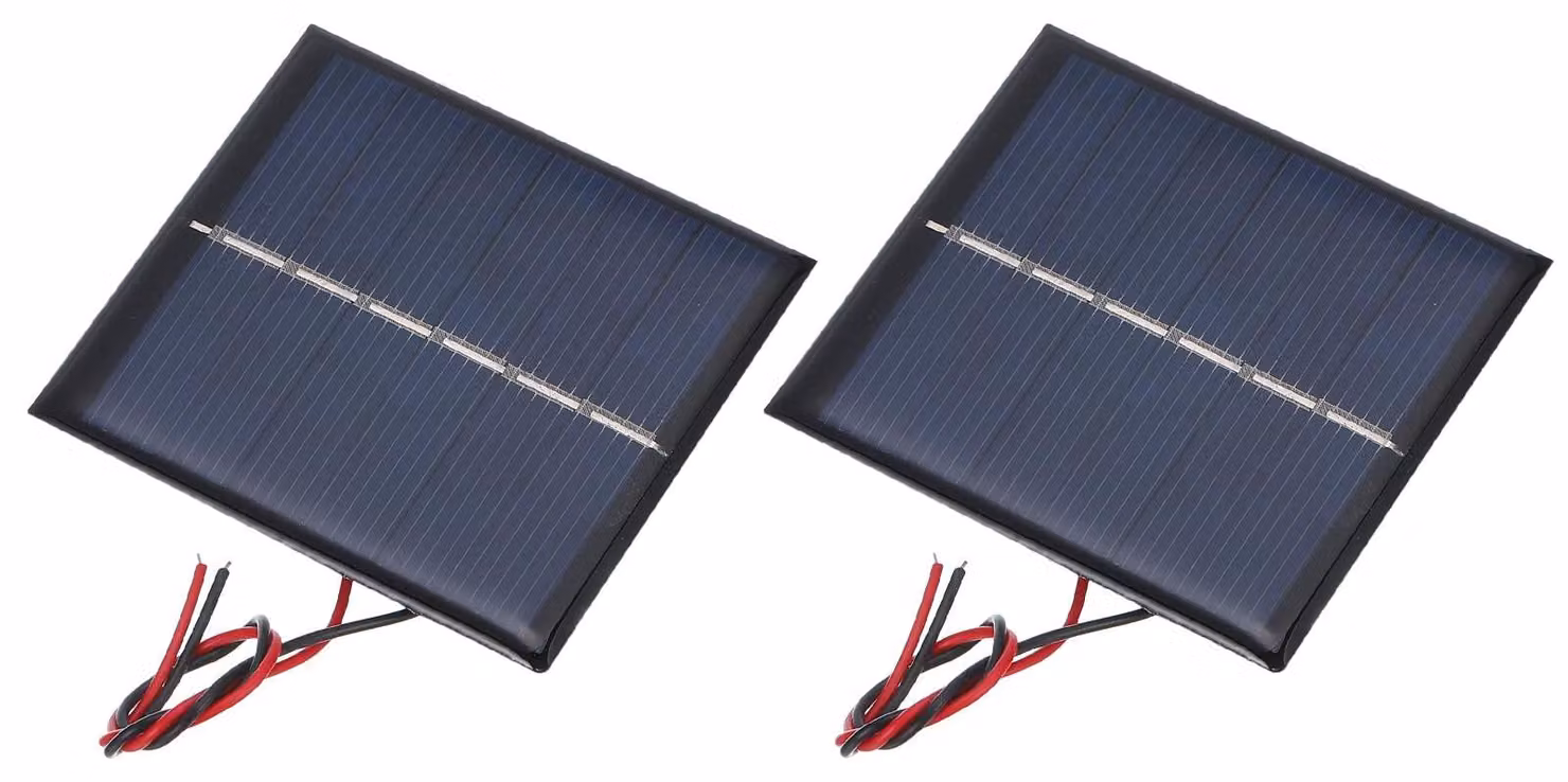 Mini pannelli solari, confezione da 2, 3 V, 0,45 W, 60x55 mm