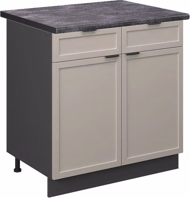 Mobiletto base per cucina Fame-Line GrigioBeige/Antracite 80 cm, PL Antracite Vicco
