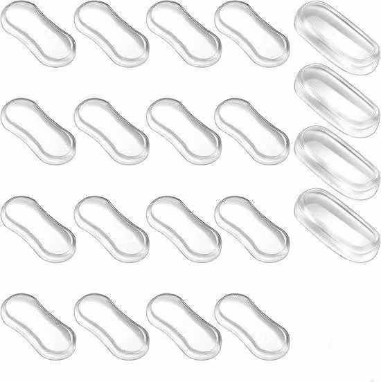 Paracolpi per sedili WC - 20 pezzi - Set universale di ricambio per paracolpi - Cuscinetti antiurto in silicone - Ricarica per ammortizzatori per WC - Ammortizzatori - Ammortizzatori per mobili - Accessori per WC - Cuscinetti antiscivolo per WC - Traspare