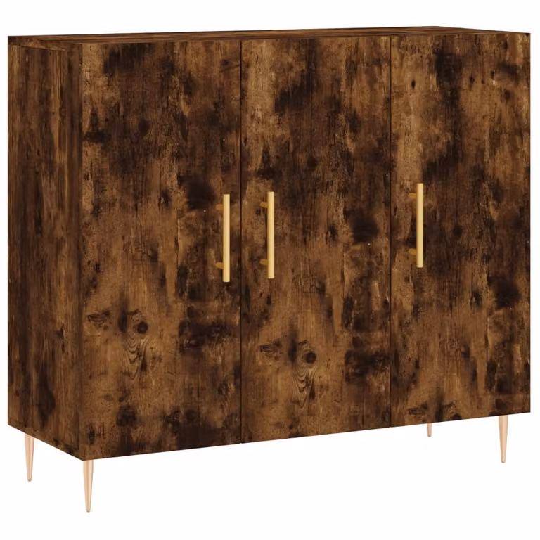 Credenza Rovere Fumo 90x34x80 cm in Legno Multistrato
