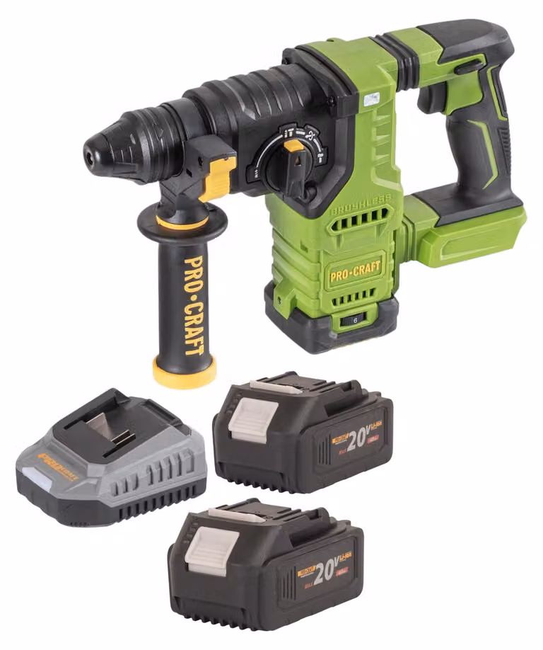 Procraft PHA30bb Trapano a percussione a batteria 20 V 2,8 J SDS plus Brushless Solo - senza batteria, senza caricabatteria