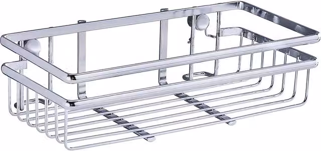 Scaffale universale da parete Wenko in metallo argento, design minimalista, L 25 cm x P 12 cm x H 30 cm