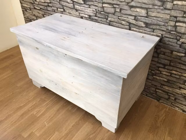 Cassapanca in legno massello spazzolato l.95 p.48,5 h.55 - Mobili 2G