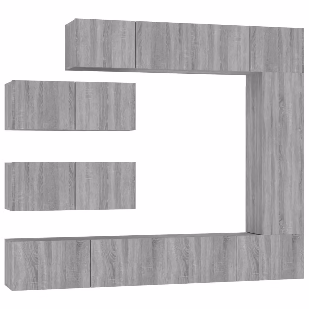 vidaXL Set di Mobili Porta TV 7 Pezzi Grigio Sonoma in Legno e MDF per Soggiorno – 2