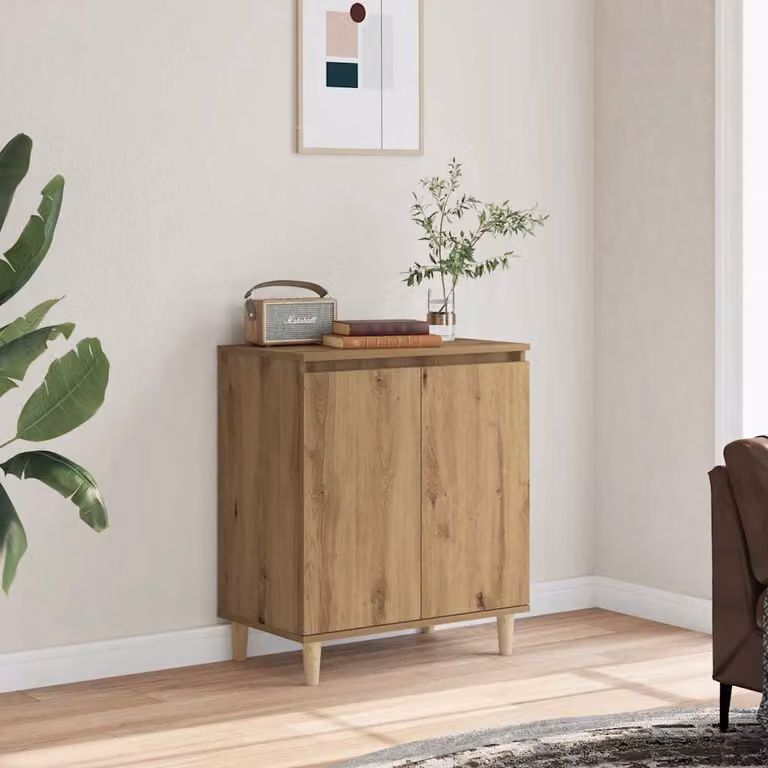 Credenza moderna vidaXL in legno e metallo marrone L: 60 cm, P: 35 cm, H: 70 cm