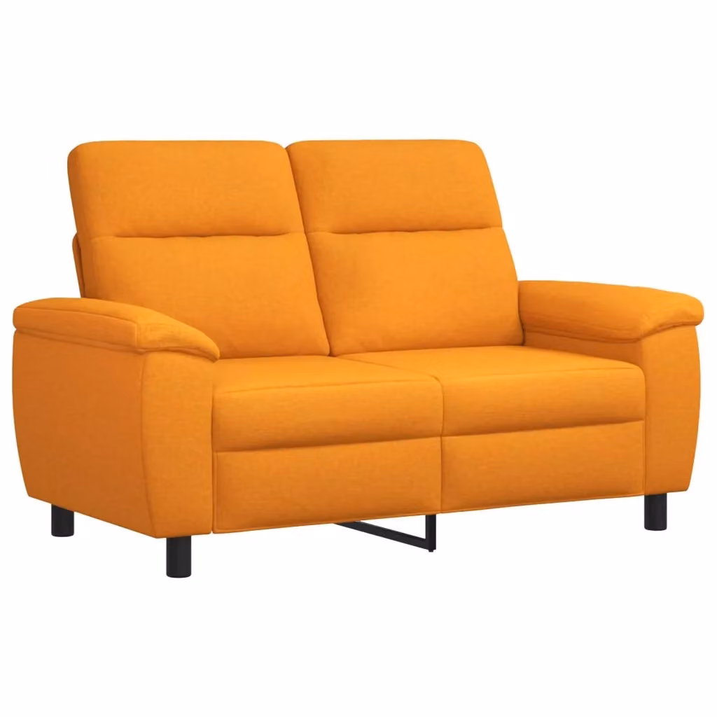 Divano moderno vidaXL in tessuto giallo e arancione con struttura in metallo L: 158 cm, P: 90 cm, H: 95 cm – 2